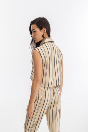 Rome Jacquard Pants - Gold Stripes