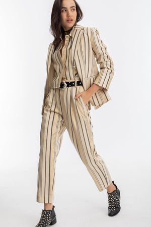 Rome Jacquard Pants - Gold Stripes