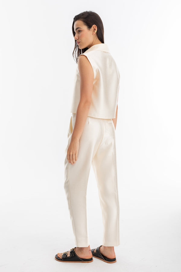 Mumbai Taffeta Top - Off White