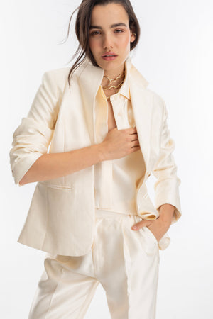Oslo Taffeta Blazer - Off-White