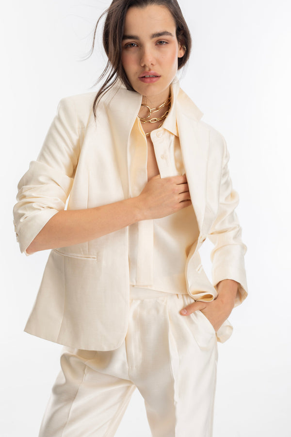 Oslo Taffeta Blazer - Off-White