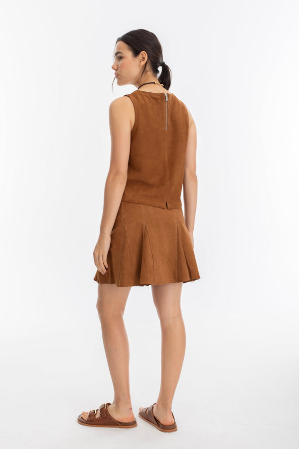 Vermont Suede Top - Tan