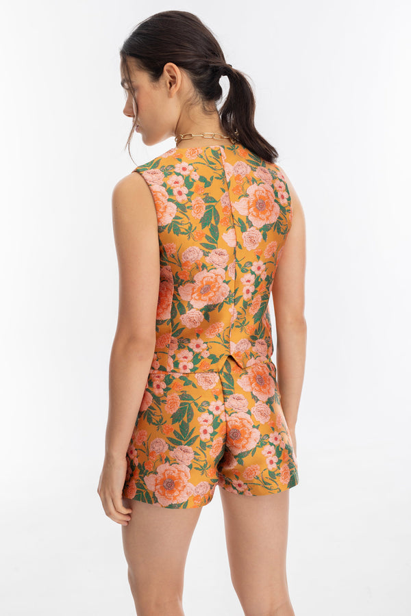 Frida Brocade Shorts - Royal Brocade