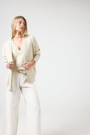 Aspen Lurex Cardigan - Gold