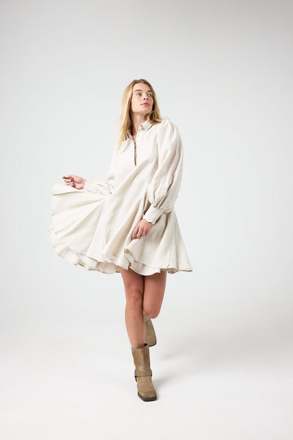 Camille Linen Dress - Natural