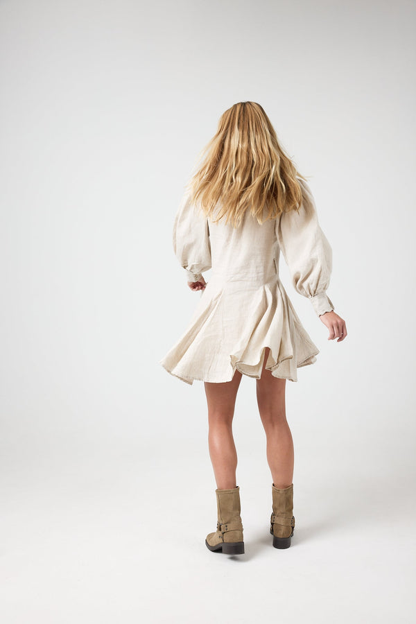Camille Linen Dress - Natural