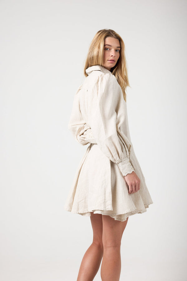 Camille Linen Dress - Natural