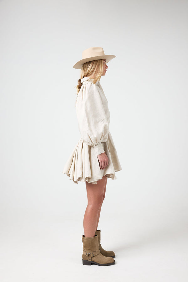 Camille Linen Dress - Natural