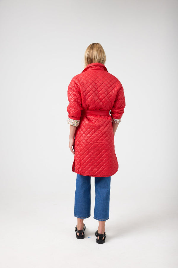 Nikoa Nylon Quilted Jacket - Red