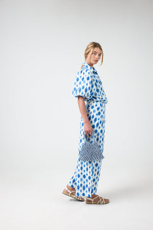 Culotte Linen Pants - Hamptons Print