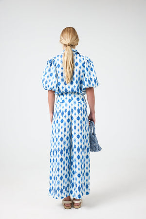 Culotte Linen Pants - Hamptons Print