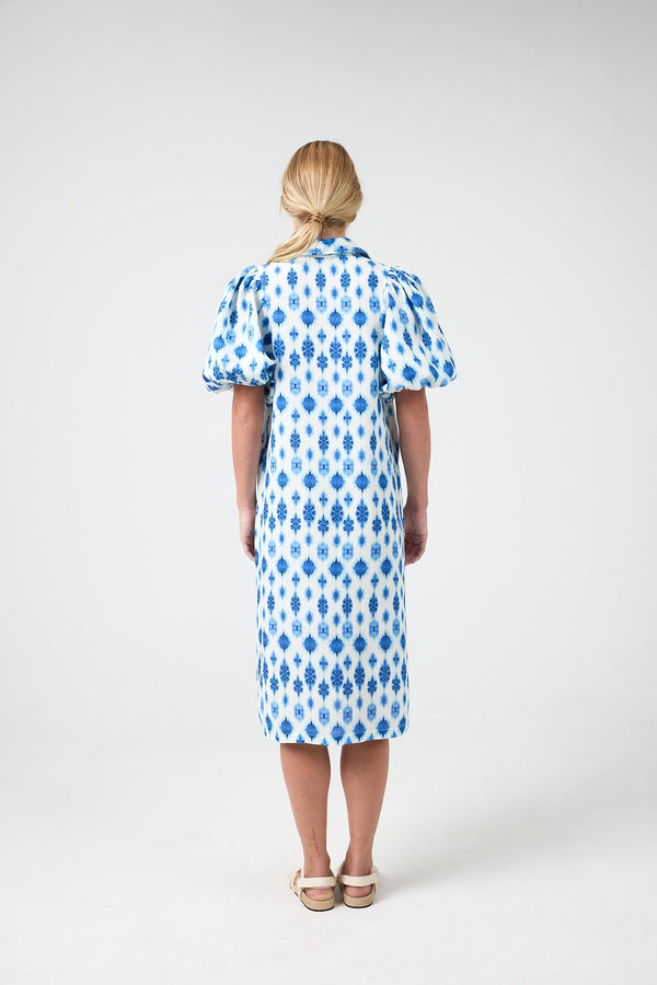 Angel Linen Dress - Hamptons Print