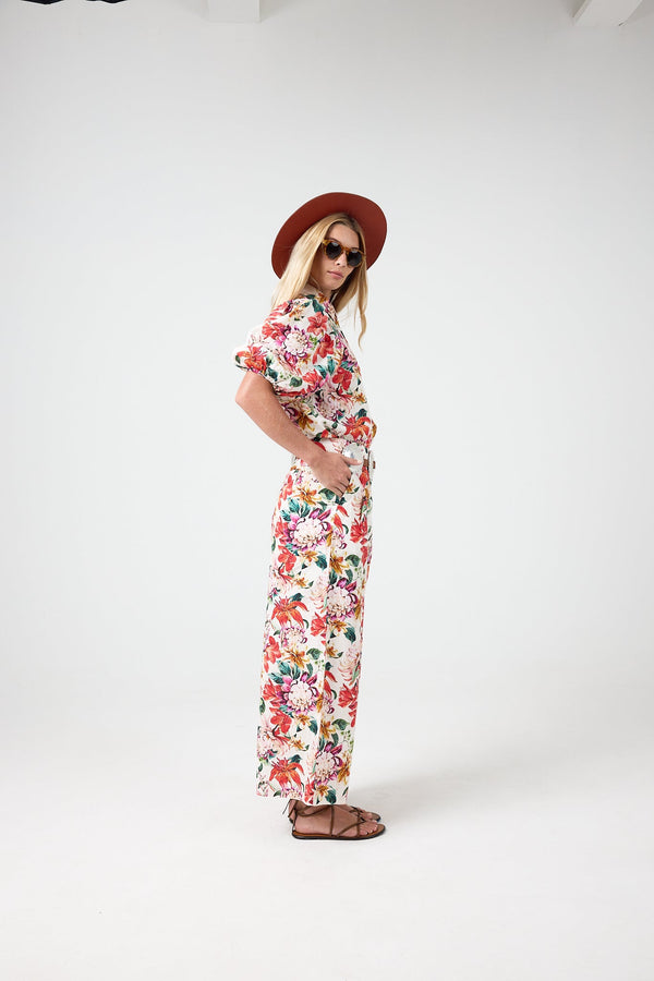 Angel Linen Shirt - Full Bloom Print