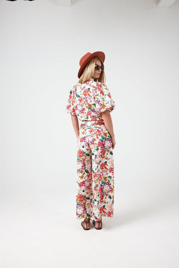 Angel Linen Shirt - Full Bloom Print