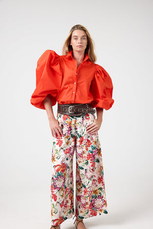 Samba Poplin Shirt - Tangerine