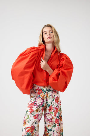 Samba Poplin Shirt - Tangerine