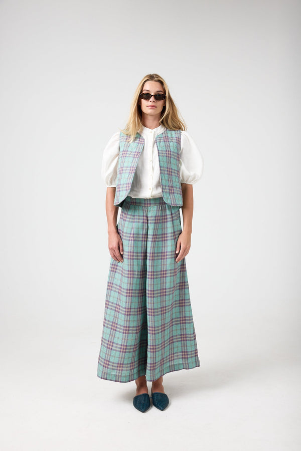Sabi Linen Pants - Palma Checks