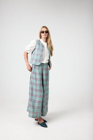Sabi Linen Pants - Palma Checks