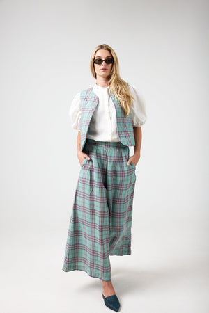 Sabi Linen Pants - Palma Checks