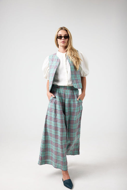 Sabi Linen Pants - Palma Checks