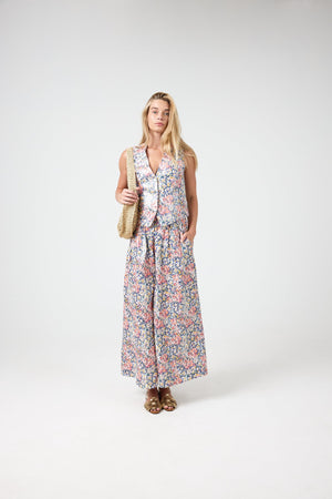 Jack Metallic Linen Vest - Florece Print