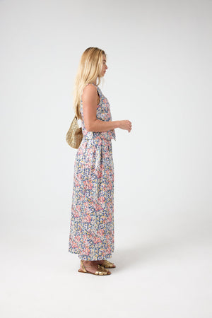 Sabi Metallic Linen Pants - Florece Print