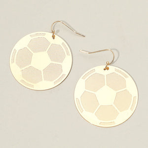 Metal Soccer Plate Dangle Earrings