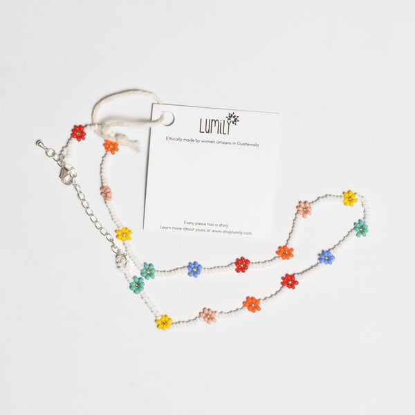 Daisy Seed Bead Choker - Guatemala