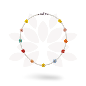 Daisy Seed Bead Floral Boho Choker - Guatemala