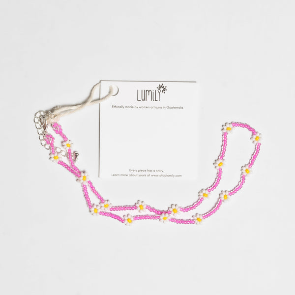 Daisy Seed Bead Choker - Guatemala