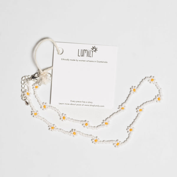 Daisy Seed Bead Choker - Guatemala