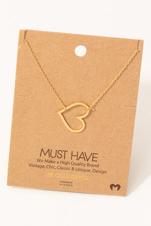 Heart Cutout Pendant Necklace
