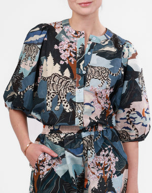 Balloon Shirt Snow Leopard Blue