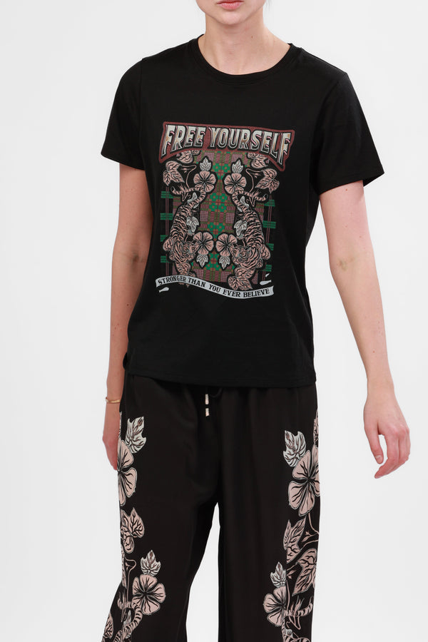 T-Shirt Free Yourself Blossom Black