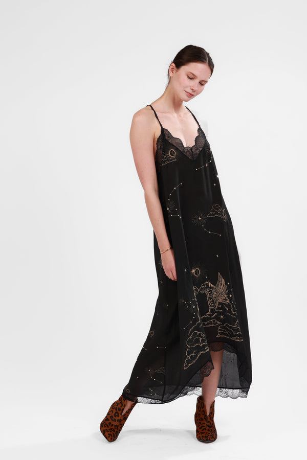 Silk Dress Astrology Black