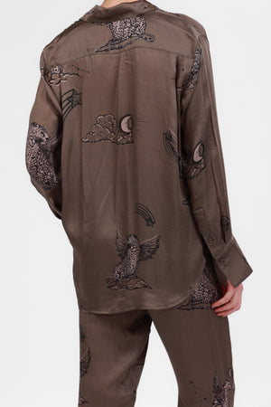 Silk Shirt Astrology Green