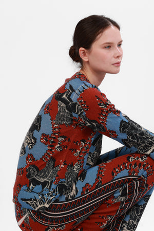 Sweater Cashmere Italian Coast Red & Blue