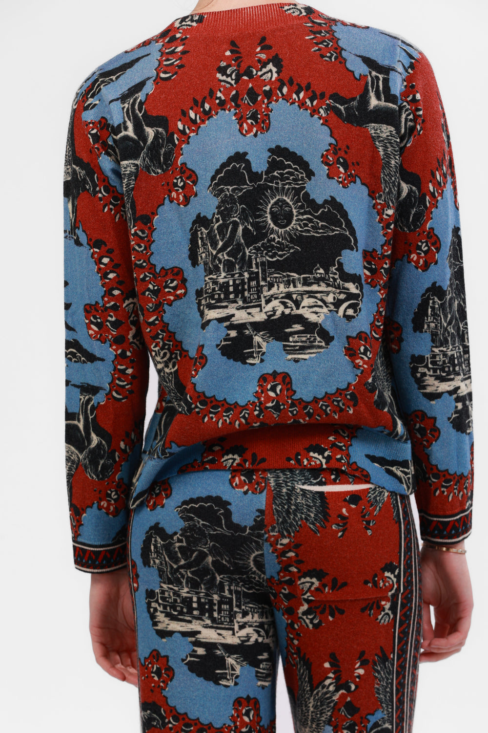 Sweater Cashmere Italian Coast Red & Blue