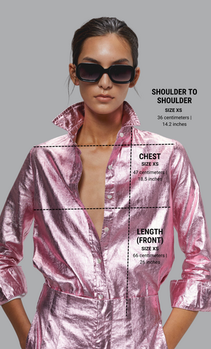 San Marino Metallic Linen Shirt - Pink