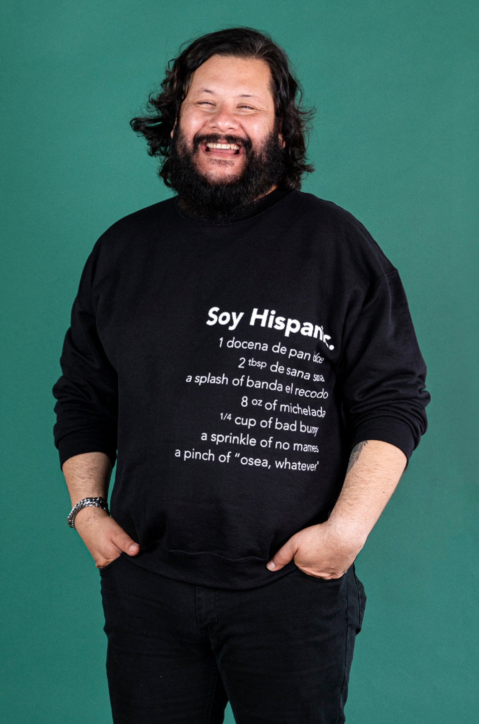 Soy Hispanic Crewneck in Black