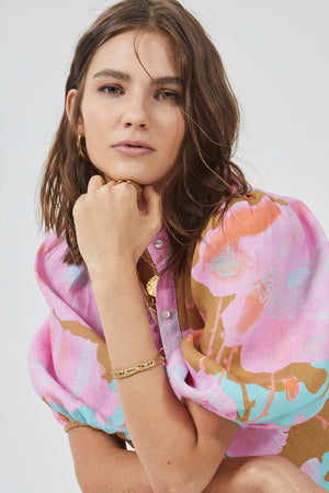 Bubble Linen Dress - Aquarela