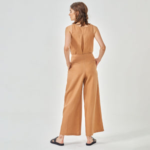 Culotte Linen Pants - Camel