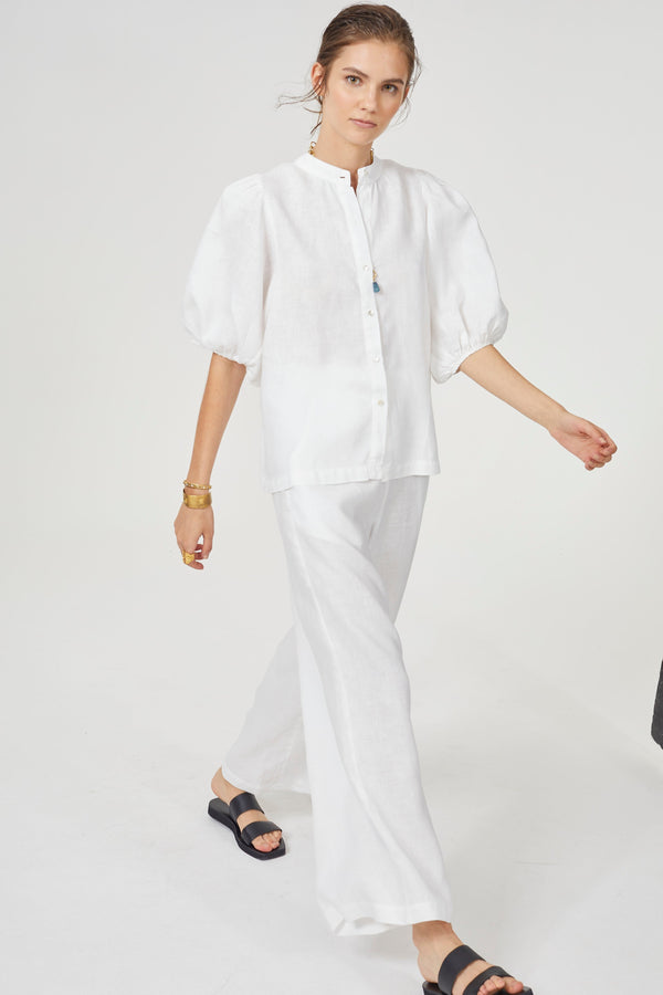 Bubble Linen Shirt - Off White