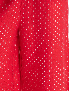 Strap Linen Midi Dress - Red with Silver