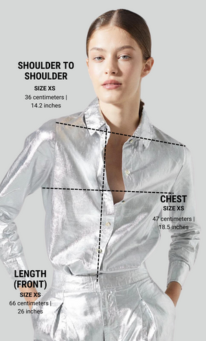 San Marino Metallic Linen Shirt - Silver