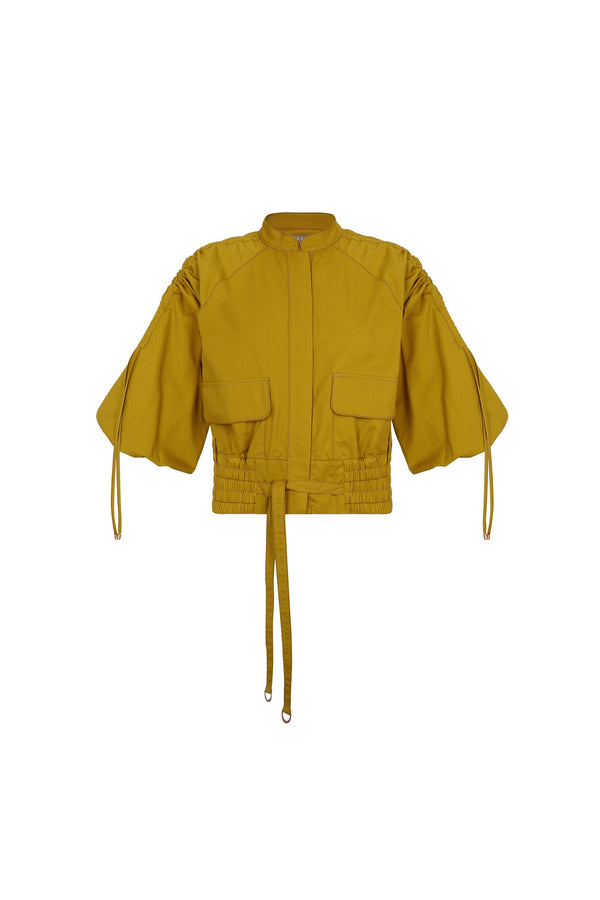 Zoe Adjustable Cotton Jacket | Golden Leaf