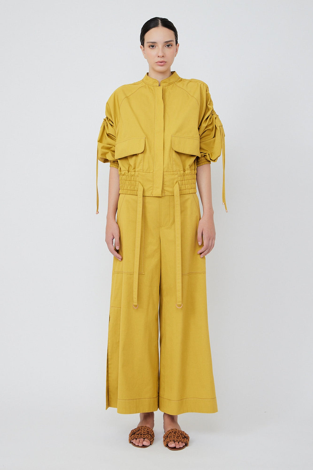 Zoe Adjustable Cotton Jacket | Golden Leaf