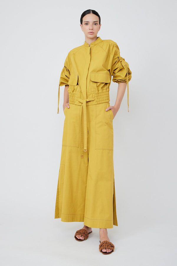 Zoe Adjustable Cotton Jacket | Golden Leaf