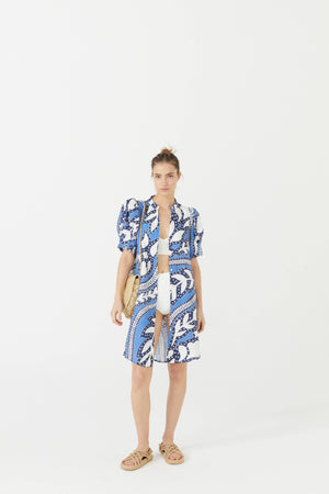 Athina Short Linen Dress - Mykonos