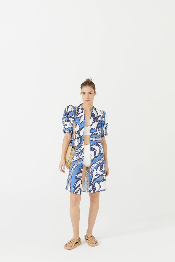 Athina Short Linen Dress - Mykonos